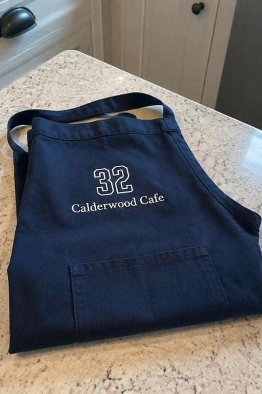 Custom aprons — customer photo