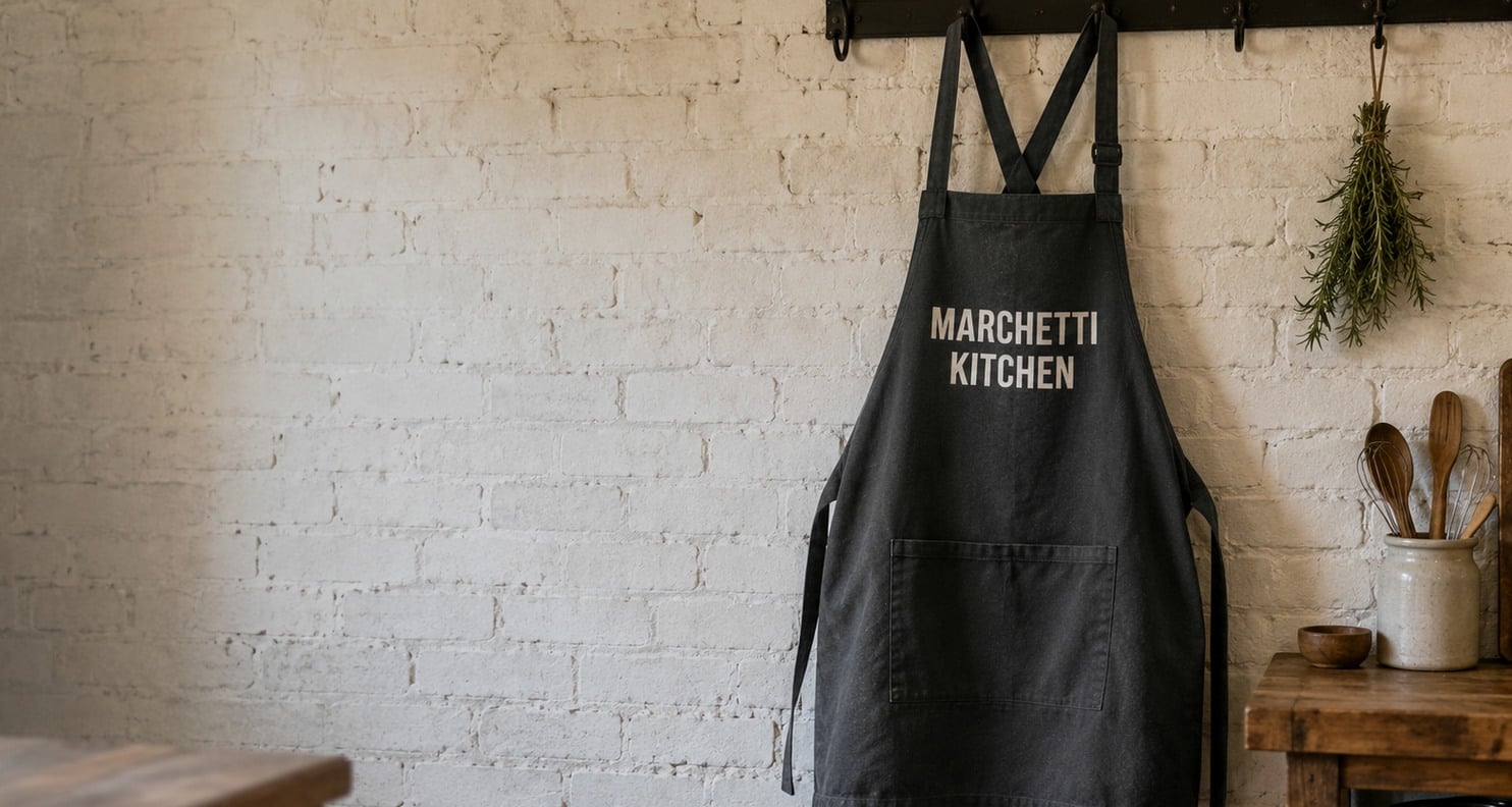 Custom printed aprons with logo