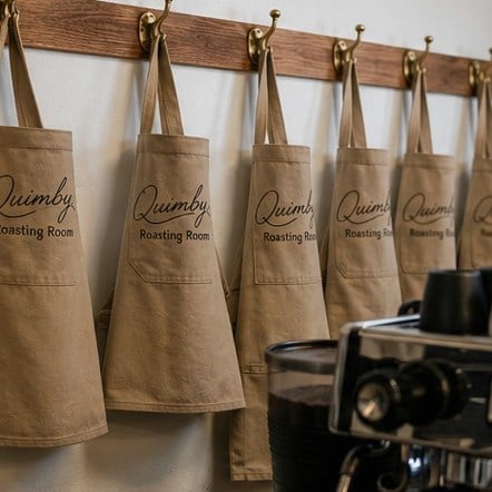Customized aprons for coffee shops and baristas